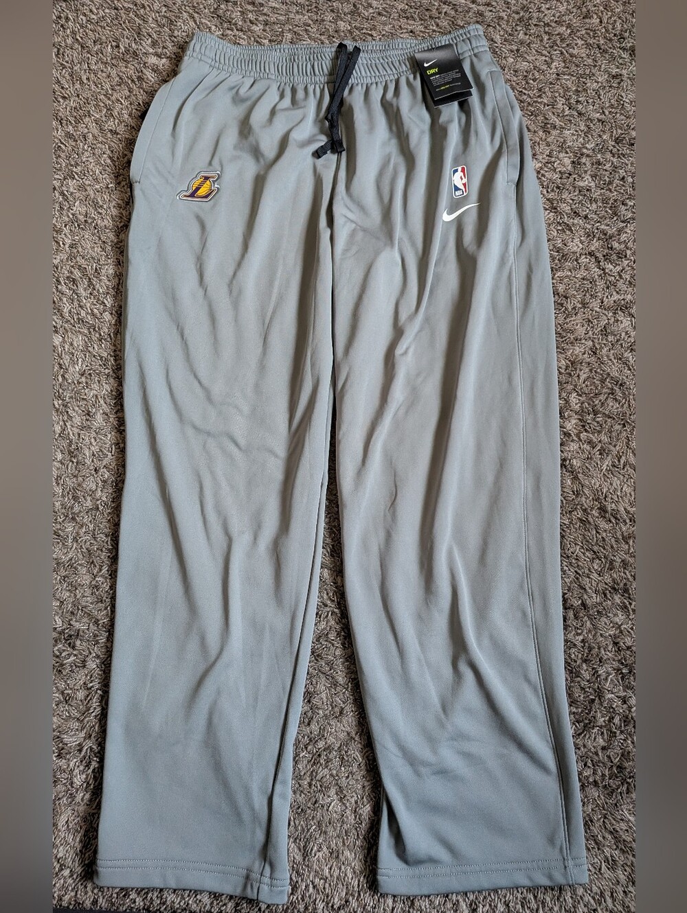 NWT Nike NBA LA Lakers Grey Warm Up Fleece 31" Sweatpants Men's XL